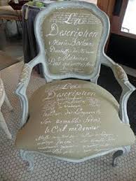 French Script Chair I Love The Idea Of Script Upholstery But Maybe On A More Modern Chair In Any C French Script French Country Decorating French Decor