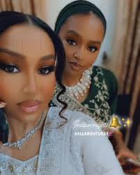 The groom Usman SKY look like Keralites and Shereen looks Kashmiri  wow😃😍😍 Indian themed wedding dinner Beautiful couple Shereen Ibrahim  Dandawaki and Usman Kabir SKY #allaboutus24 #fashionseriesng  #thefashionseriesng