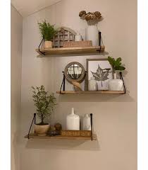 Wood Wall Shelf With Hanging Wire Natural Black Threshold Wall Shelf Decor Shelf Decor Living Room Decor