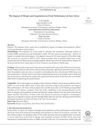 Conagra initially attempted a friendly acquisition of ralcorp in 2011. Pdf The Impact Of Merger And Acquisition On Firm Performance In East Africa