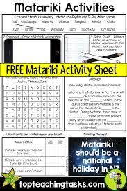Free Matariki Maori New Year Activity Sheets Cloze Activity New Years Activities Maori