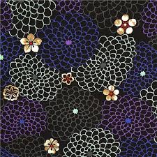 Flowers make the world a today's freebie is 6 seamless floral jpg patterns by pixel buddha. Black Japanese Fabric With Chrysanthemum Flower Pattern Modes4u