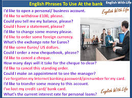 English Phrases To Use At The Bank English Phrases Learn English Conversational English