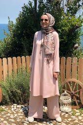 Kubra Biriktir Pudra Keten Takim Online Satis Indirimli Satin Al Musluman Modasi Moda Stilleri Basortusu Modasi