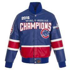 Chicago Cubs Jh Design 2016 World Series Champions Domestic Team Color All Leather Jacket Royal Chicago Cubs World Series Cubs World Series Cubs Jacket