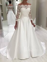 These simple wedding dresses allow you to go over the top with your wedding jewelry and accessories. Elegant Long Sleeve Wedding Dresses Simple Satin Bridal Dress Vw1279 Viniodress
