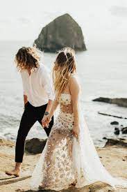 Celestial Vow Renewal On The Oregon Coast Bridal Style Couples Photoshoot Boho Bride