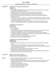 The ideal candidate should demonstrate in his or her. Administrative Services Resume Samples Velvet Jobs