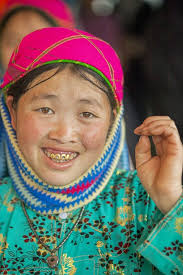 Ethnic Minority Woman Smiling, at Old Van Market Editorial Photography