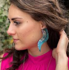 Leather Wing Stud Earrings Italian Leather Earrings Lightweight Earrings