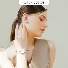 Combo Gift JA-1209A (White) Julius + Jewelry ESME ES037 (Pink)
