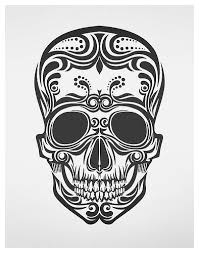 Black And White Feminine Black And White Sugar Skull Tattoo Skull Sugar Skull Tattoos Skull Sticker Skull Illustration