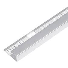 Metal bullnose tile edging trim: Homelux 12 5mm Silver Square Edge Metal Tile Trim 2 5m
