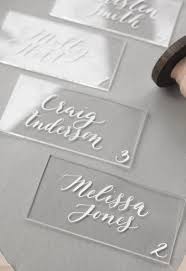 Acrylic Place Cards With Modern Calligraphy Etsy Wedding Table Name Cards Place Cards Wedding Place Cards