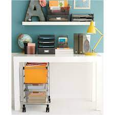 Slim slide out storage cart for closets, kitchens, bathrooms, garages, laundry. File Carts Platinum Elfa Mesh File Carts The Container Store