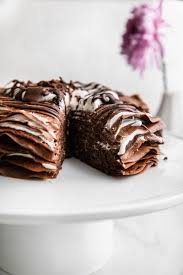 Chocolate Vegan Crepe Cake Peanut Butter Plus Chocolate Recipe Vegan Chocolate Crepes Vegan Crepes Chocolate Crepes