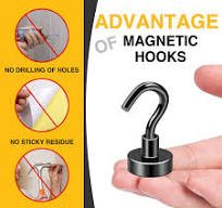 VNDUEEY 8 PCS Magnetic Hooks For Hanging Heavy Duty 30LBS Strong Neodymium  Magnets With Hook, Magnet Hooks For Refrigerator, Kitchen, Home, Office