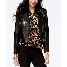 Thalia Sodi Cropped Faux Leather Moto Jacket Cropped Faux Leather Jacket Blazer Jackets For Women Cropped Moto Jacket