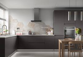 Kitchen units kitchen doors kitchen appliances kitchen ideas high gloss kitchen country kitchen kitchen design modern flint grey high gloss kitchen | ideal home. Eton Gloss Light Grey True Handleless Benchmarx Kitchens Joinery