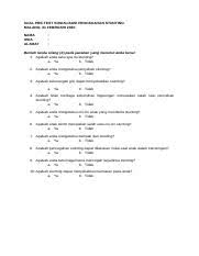 Maybe you would like to learn more about one of these? Soal Prepost Test Docx Soal Pre Test Sosialisasi Pencegahan Stunting Malang 21 Februari 2020 Nama Usia Alamat Berilah Tanda Silang X Pada Jawaban Yang Course Hero