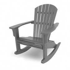 Polywood Seashell Plastic Rocking Adirondack Chair Finish Slate Grey Adirondackchairs Adirondack Rocking Chair Adirondack Chair Rocker Chairs