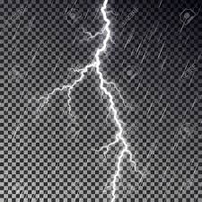 Dark Raining Sky And Lightning Bolt Isolated On Checkered Background Transparent Rain Effect Realistic L Texture Design Vector Illustration Typography Design