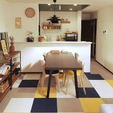 エコクラフトカゴ ヴィンテージ瓶 タイルカーペット 黄色 グレー ikea などのインテリア実例 2018 03 25 08 36 55 roomclip ルームクリップ タイルカーペット インテリア 6畳 インテリア