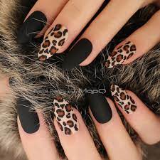 Nail art animal print designs. 24pcs Tiger Matte Black Leopard Print Fake Nails Coffin Nails Full Set Nails Press On Nails Faux Nails Leopard Print Nails Fake Nails Leopard Nails