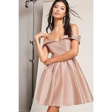 Forever21 Satin Off The Shoulder Dress 48 Liked On Polyvore Featuring Dresses Satin Cocktail Dress Fit And Flare Cocktail Dress Forever 21 Cocktail Dress