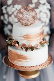 Shimmer Chic 19 Copper And Rose Gold Wedding Cakes Onefabday Com Ireland Winter Wedding Cake Metallic Wedding Cakes Gold Wedding Cake