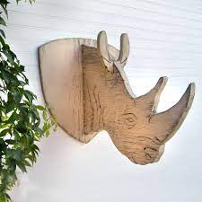 Rhino Trophy Head Kids Wall Decor Rustic Rhinoceros Head Etsy Safari Wall Art Kids Wall Decor Animal Cutouts