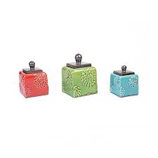 Want to find the perfect kitchen canisters? Red Green Blue Embossed Canisters Set Of 3 Kirklands