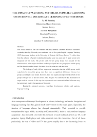 Disediakan oleh dalam bahasa arab. Pdf The Impact Of Watching Subtitled Animated Cartoons On Incidental Vocabulary Learning Of Elt Students