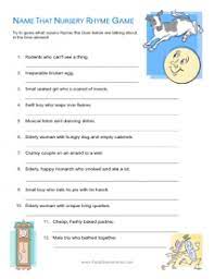 Name That Nursery Rhyme Quiz Game Printable Baby Shower Games Baby Shower Printables Nursery Rhyme Baby Shower Nursery Rhymes