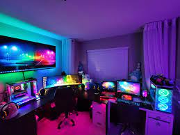Battlestations Complete Minus Chairs From Secret Lab Gaming Room Setup Cool Room Designs Room Setup