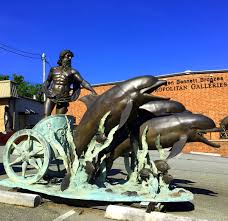 Add to watchlist create similar listing; Bronze Neptune With Dolphins Sculpture Metropolitan Galleries Inc