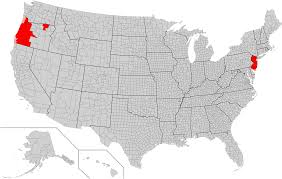 Parts of the country where self-service gas pumping is illegal (NJ, OR in  counties over 40k pop., and in Weymouth, MA and Huntington, NY). : rMapPorn