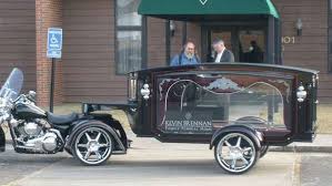 Friendly Funerals Hearse Motorcycle Carrier Riding