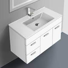 It's the luxury design that will surely brighten your bathroom and add value to your property. Acf Lor57 By Nameek S Loren 33 Inch Glossy White Bathroom Vanity Set Thebathoutlet