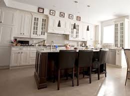 Custom Cabinets Painted White With Accent Island Stained To Dark Chocolate Custom Kitchen Cabinets Classic Kitchens Kitchen Cabinets