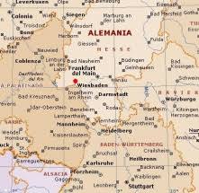 En el siguiente mapa se puede ver resaltada el área equivalente a alemania al otro lado del mundo antípodas de ciudades de alemania. Wiesbaden Alemania Ecured