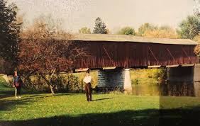 Lambeth bridge is the central bridge of the three bridges in the photograph on the left. My Great Grandpa Built The Bridge From It This Photo Is Of My Mom In Front Of The Bridge In 1994 It S Called The West Montrose Covered Bridge In Elora On Itthemovie