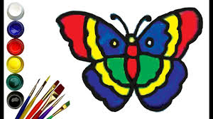 Color by numbers educational children game, drawing kids activity, printable sheet. Glitter Color Drawing Butterfly Color Painting For Toddlers And Dr Colorful Drawings Drawing For Kids Colorful Butterflies