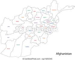 Afghanistan is bordered by tajikistan, uzbekistan, and turkmenistan to google earth is a free program from google that allows you to explore satellite images showing the cities and landscapes of afghanistan and all. Afghanistan Map Separated On The Provinces Canstock