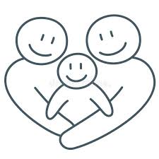 Linha Feliz Desenho Abstrato Da Familia Da Arte Como O Conceito Do Amor Ilustracao Do Vetor Ilustracao De Humano Forma 149352282