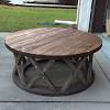 China american country wrought iron wood coffee table round telephone retro creative meal side bed stool m x3408 wooden solid. 1