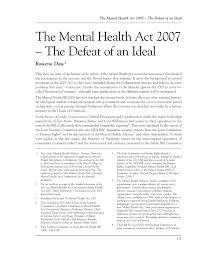 Taking care of your mental health is equally as important as taking care of your physical health. Pdf The Mental Health Act 2007 The Defeat Of An Ideal