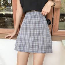 Plaid A Line Mini Skirt