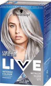 Short or long, straight or curled, with bangs or parted. U71 Metallic Silver Hair Dye By Live