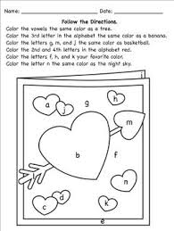 Valentine S Following Directions Coloring Worksheets Could Be A Nice Filler For A Following Directions Activities Following Directions Valentine Worksheets